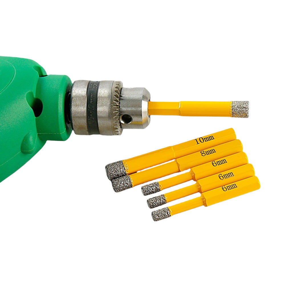 5PCS Diamond Drill Bits Set for Tile, Marble, Granite, Glass, Dry Drilling Core Bits