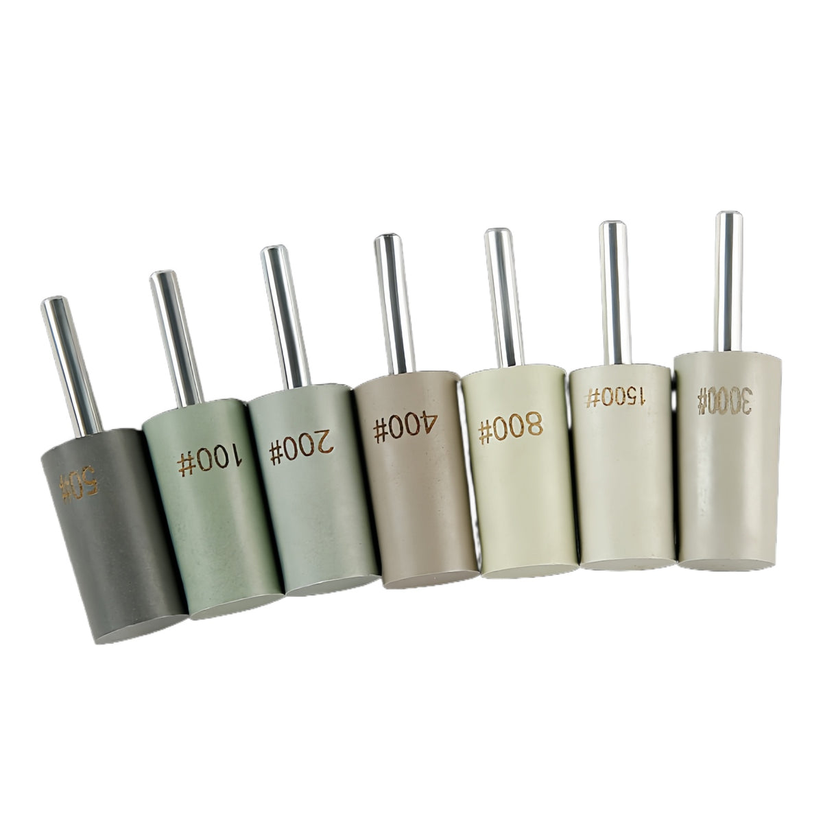 CutVibePro | 7PCS Diamond Resin Grinding Head Set – 50# to 3000# Grit Cylindrical Polishing Bits for Stone, Jade, Gem & Hard Materials