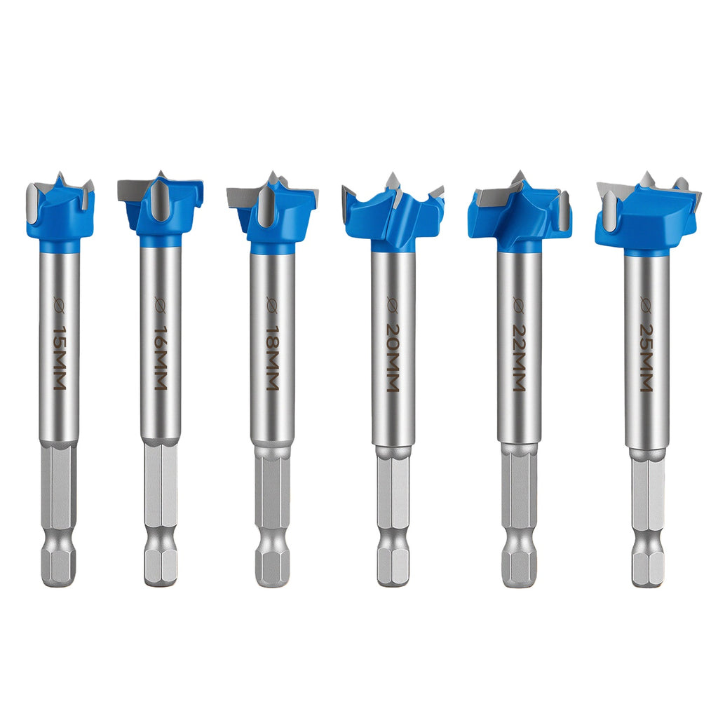 CutVibePro 6Pcs Forstner Drill Bit Set, 15-25mm