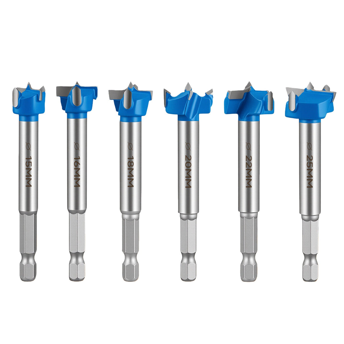 CutVibePro 6Pcs Forstner Drill Bit Set, 15-25mm