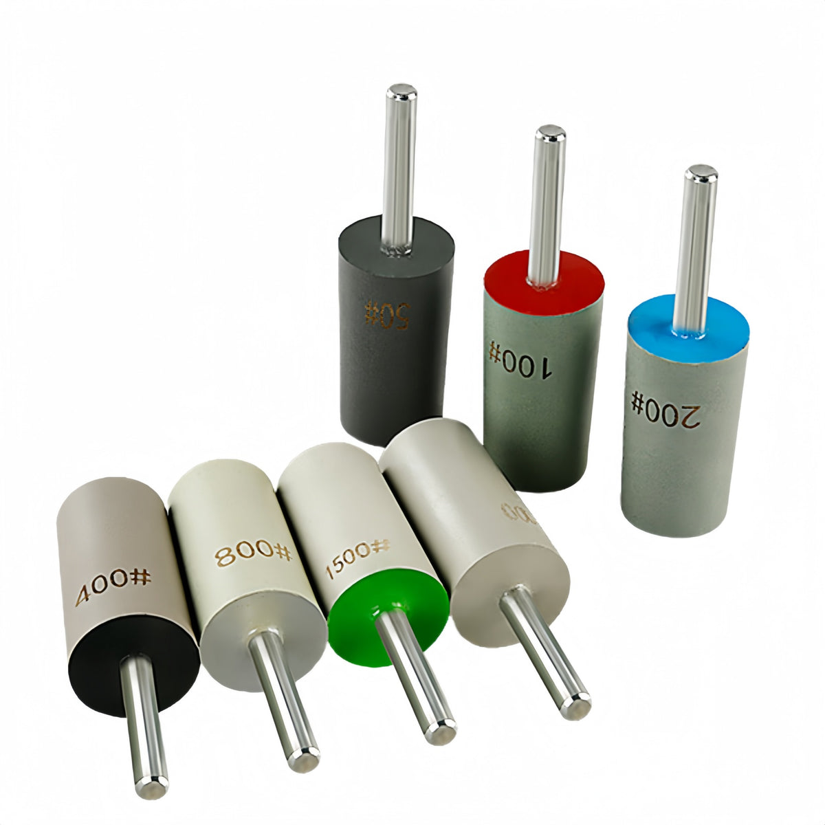 CutVibePro | 7PCS Diamond Resin Grinding Head Set – 50# to 3000# Grit Cylindrical Polishing Bits for Stone, Jade, Gem & Hard Materials