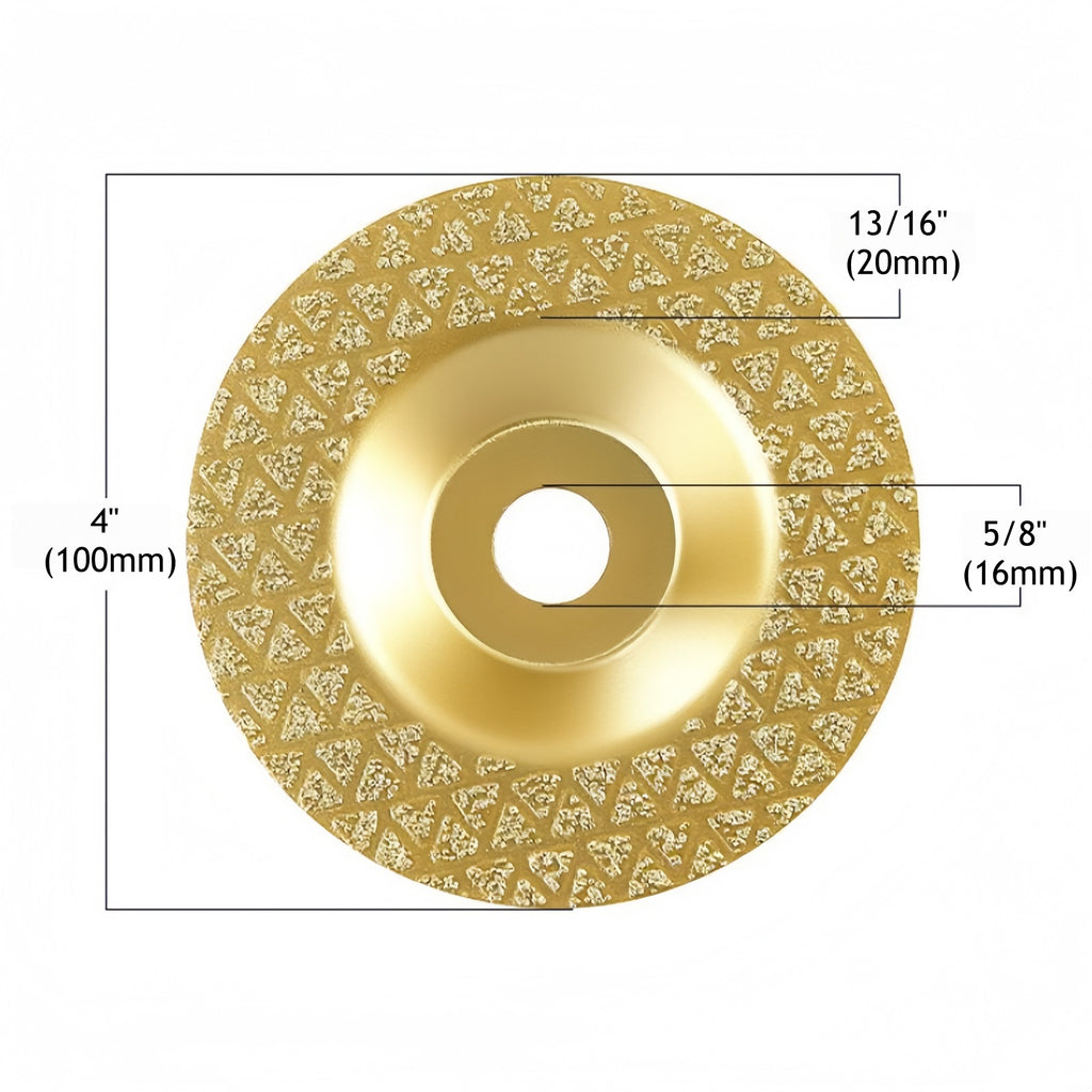CutVibePro | 3PCS 4 Inch Brazed Diamond Cup Grinding Wheel Set – 45# 60# 100# Grit for Stone, Quartz, Marble, Concrete & Tile Edge Chamfering