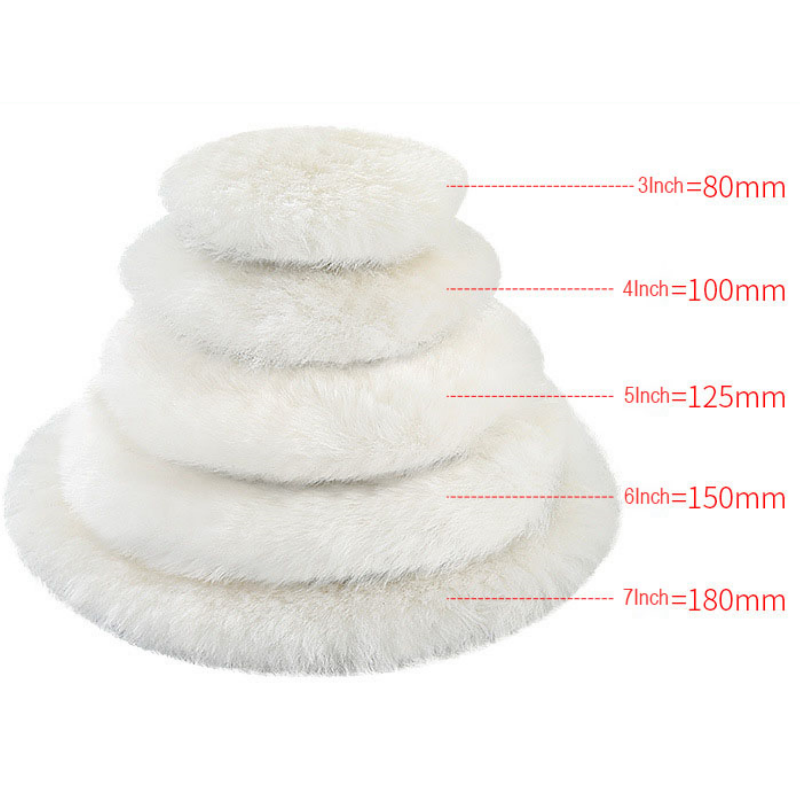CutVibePro | 5PCS Wool Polishing Pad Set 3" 4" 5" 6" 7" – Buffing Pads for Marble, Quartz, Stone & Car Waxing