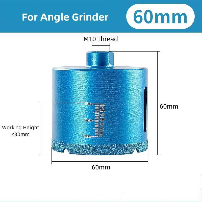 CutVibePro Diamond Hole Saw for Angle Grinder, 6–60mm Granite Porcelain Stone Core Drill Bit