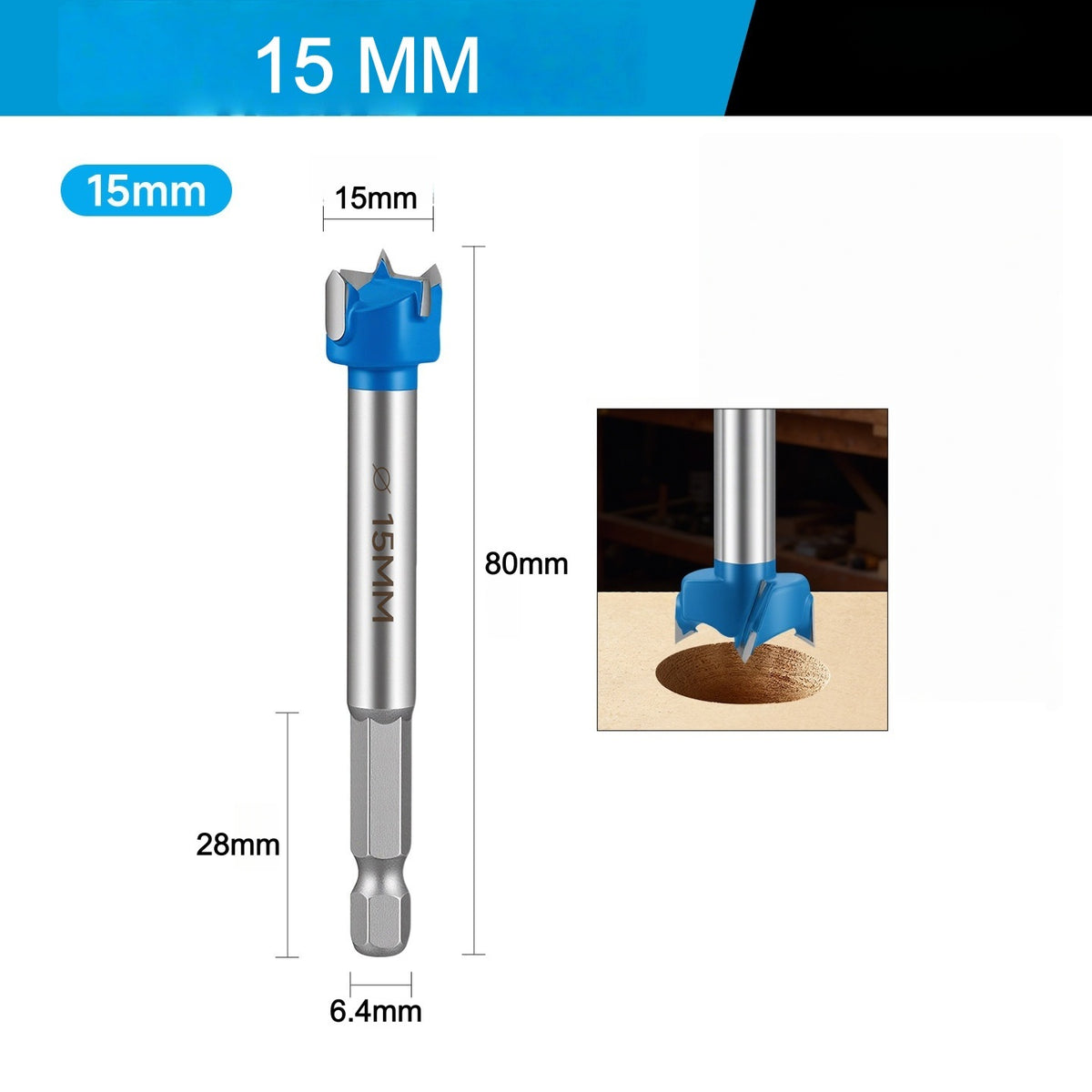 CutVibePro 6Pcs Forstner Drill Bit Set, 15-25mm
