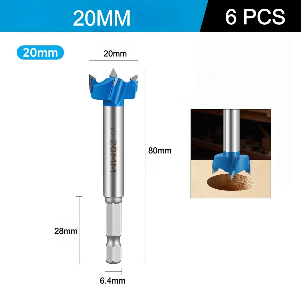 CutVibePro 6Pcs Forstner Drill Bit Set, 15-25mm