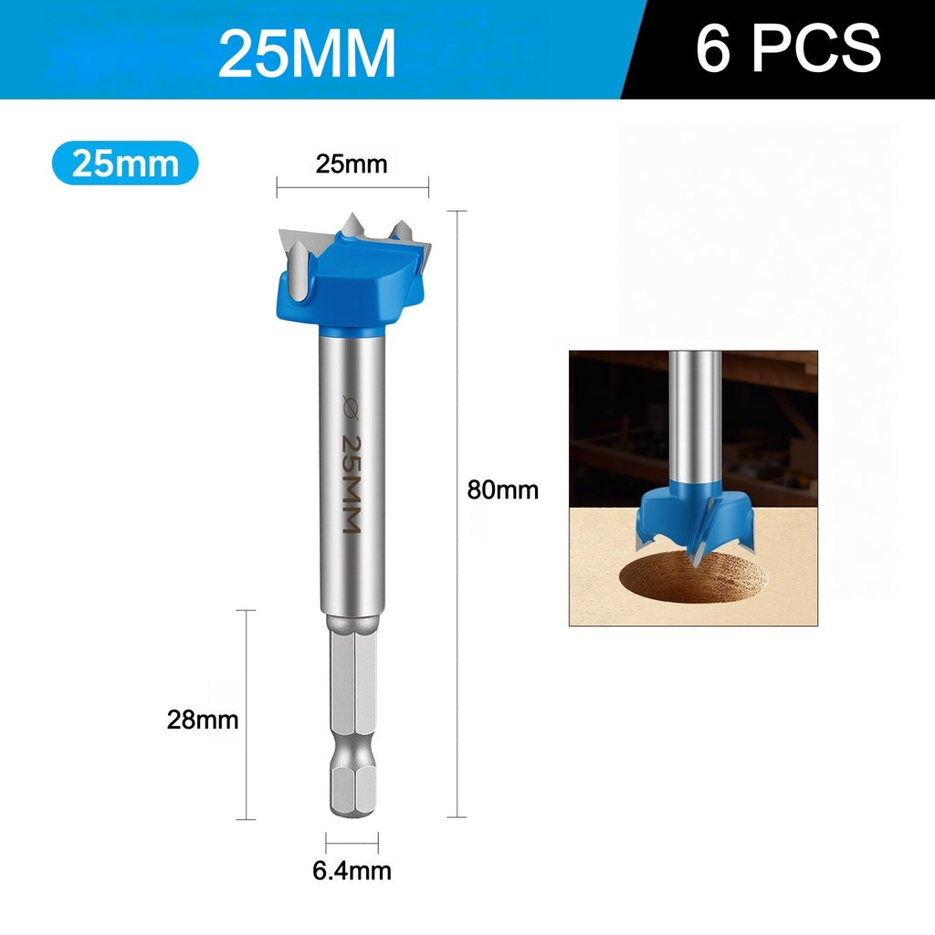CutVibePro 6Pcs Forstner Drill Bit Set, 15-25mm